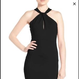 Felicity & Coco Black Halter Cocktail Dress